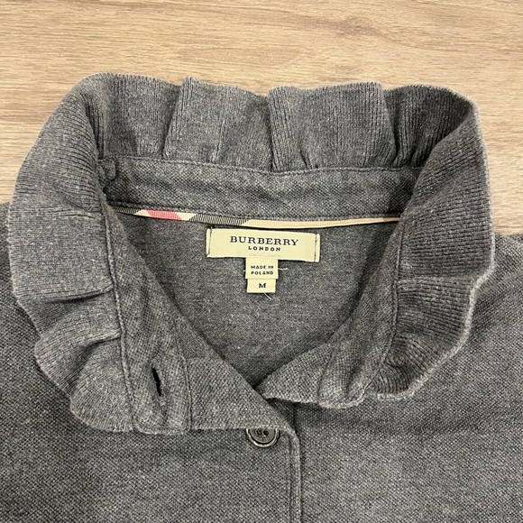 Burberry London Grey Polo Dress - Ruffled Collar, Classic Fit, Size M, Designer - Picture 2 of 9